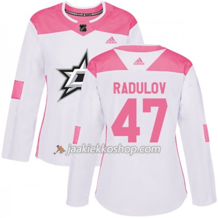 Nainen NHL Dallas Stars Pelipaita Alexander Radulov 47 Adidas 2017-2018 Valkoinen Vaaleanpunainen Fashion Authentic